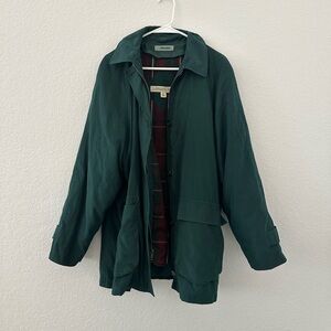 London Fog Green Jacket with Plaid Lining